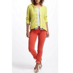 Anthropologie Field Flower Knit Shirting Cardigan